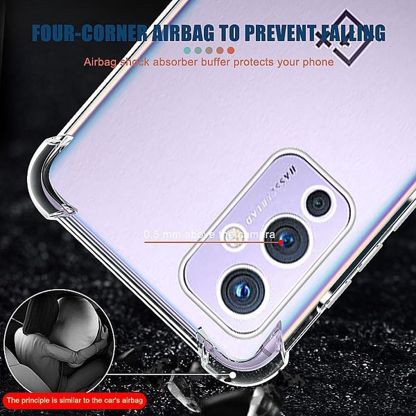 Transparent Schocksicherheit für OnePlus 7 8 9 10 Pro 11 Ace Silicon Shell Nord CE 2 Lite 2T N10 N20 N100 N200 N300 Rückbezug