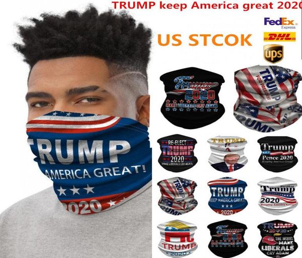 Trump Bandana Face Shield Máscara Biden Seamless Magic Scarf Mantenha America Great Heads Bands Ciclismo Máscara de Headwear Cheftwear FWE7988357137