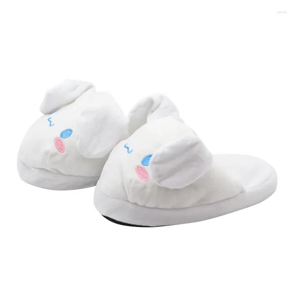 Pantofole scarpe da casa slip-on con orecchie in movimento cani cotone inverno scozzine carini leggere grandi per donne