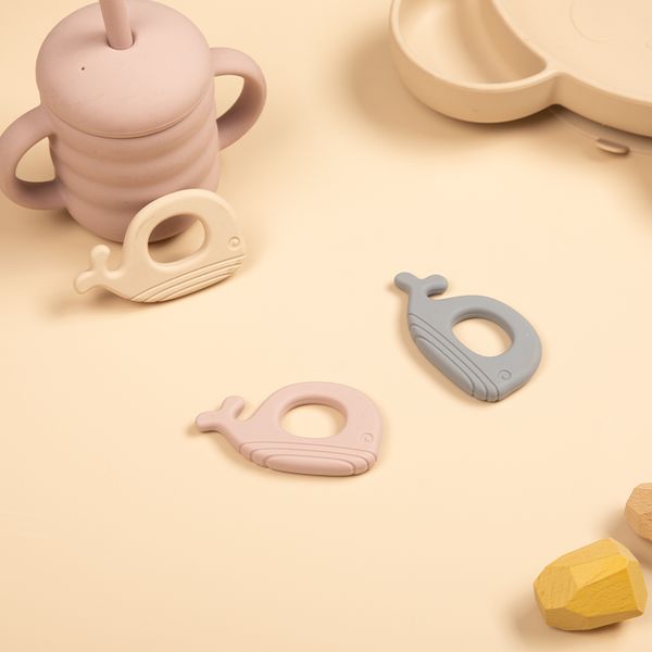 1pc Baby Silicone Silicone Anello di dentizione Molare Toy Whale Forme giocattoli per i bambini che masticano accessori per neonati infermieristici BPA GRATIS