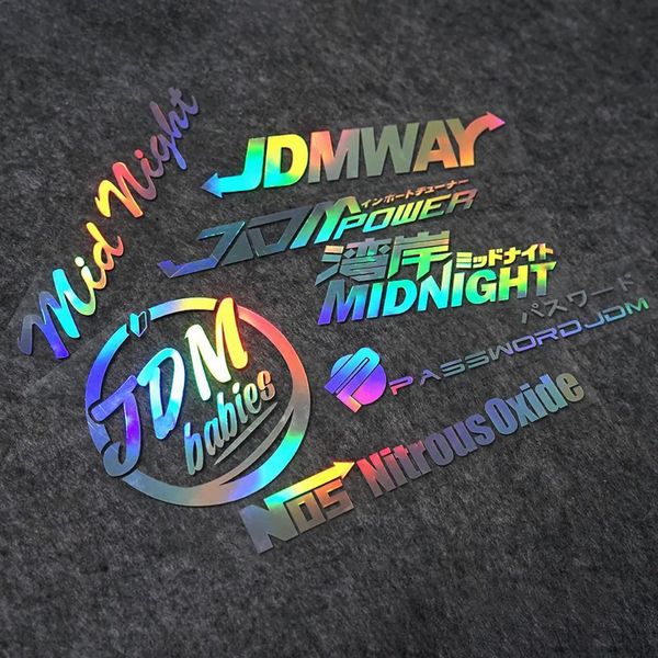 Laser Rainbow JDM Motorcycle Side Strip Bike Helmet Sticker Syling Styling Vinyl Decal