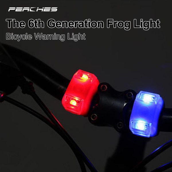 1PCS Biciclo Light Frog Luz de silicone LED LED Bicicleta Fropo Luz de segurança Lâmpada de aviso de segurança Lâmpada Acessórios