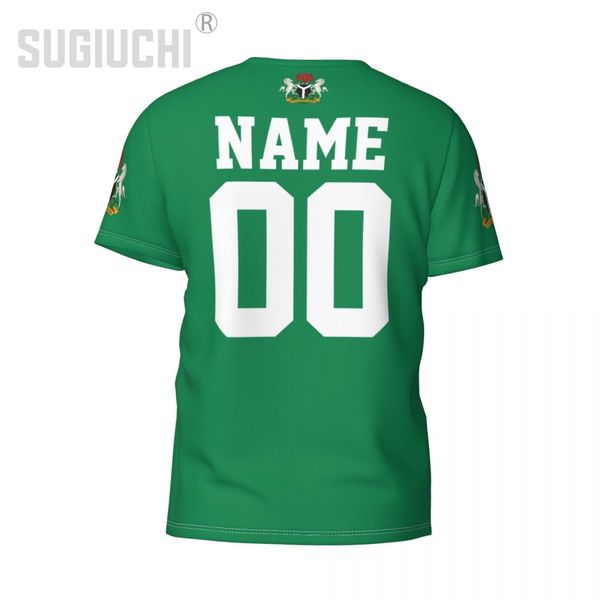 Benutzerdefinierte Namensnummer Nigeria Flagge Emblem 3D T-Shirts Kleidung für Männer Frauen Tees Jersey Fußball-Fußballfans Geschenk T-Shirt