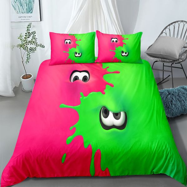 3D Splat Game Duvet Cover UK Single Double King Us Twin Full Size Linen set di biancheria