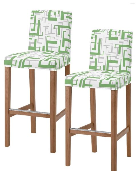 Coperture per sedie geometria d'arte sgabelli grigio verde sgabello elastico posti posteriori corti protettori per sala da pranzo a casa