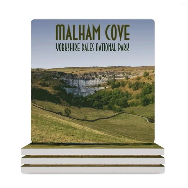 Tavolo tavoli Malham Cove Yorkshire Dales National Park Ceramic Coasters (Square) Personalizza Coppa Stand