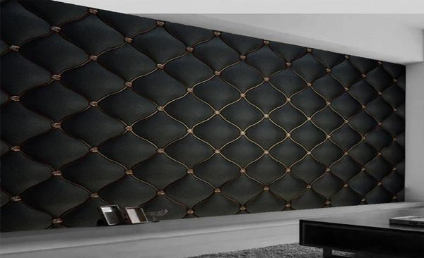 Custom Po Wallpaper 3d Schwarz Luxus weiches Roll Wandbild -TV -Sofa Schlafzimmer Hausdekoration Papier Papel de Parde Sala 3D9206227