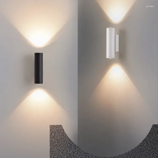 Lampada a parete moderna decorazione d'interni a LED a doppia testa el coordinatore di corridoio camera da letto cilindrico