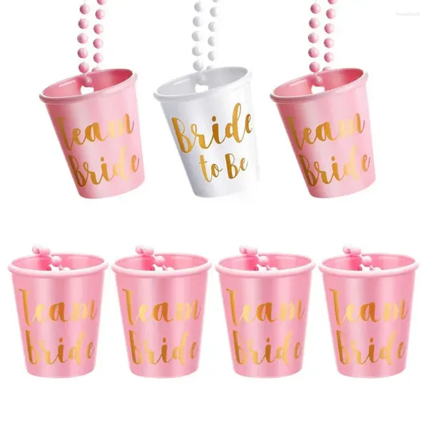 Corre as correntes Colar de contas de plástico Bacharel Bachelor Party Wine Glass Bachelorette S Sett Team Bride Chain Cup for Bridal