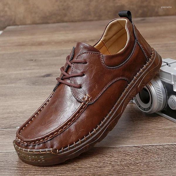 Lässige Schuhe Leichtes und langlebiges Leder für Männer bequeme Antiskid modische pu flache alle Jahreszeiten