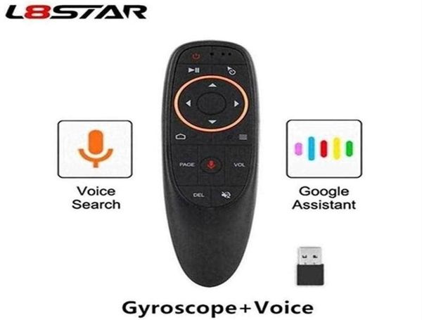 Remoto controller L8star G10S G10 Air Mouse 24G Microfono giroscopio wireless Microfono Google Search VOCE Smart Control IR APPRENDIMENTO per Androi8794110