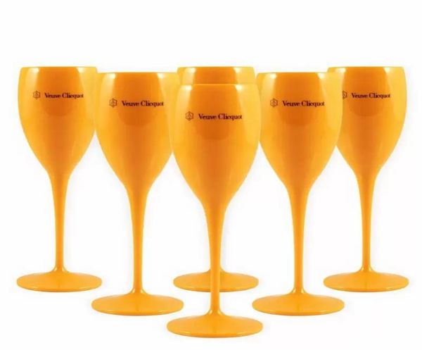 MOET CUPS ACRILICO INSREBLABILE VINO DI CAMPAGNE SCADE 6 pezzi di plastica arancione Flautes Acrilici ACRILICI PARTY GLOGLASSO MOETS CHANDON 1402562