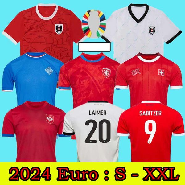 24 25 Nuova Euro Cup Ceca Repubblica Repubblica Football Jersey Svizzera Casa Austria Rossa Blue White 2024 2025 Islanda Shirt da calcio sportivo Serbia Camisoara