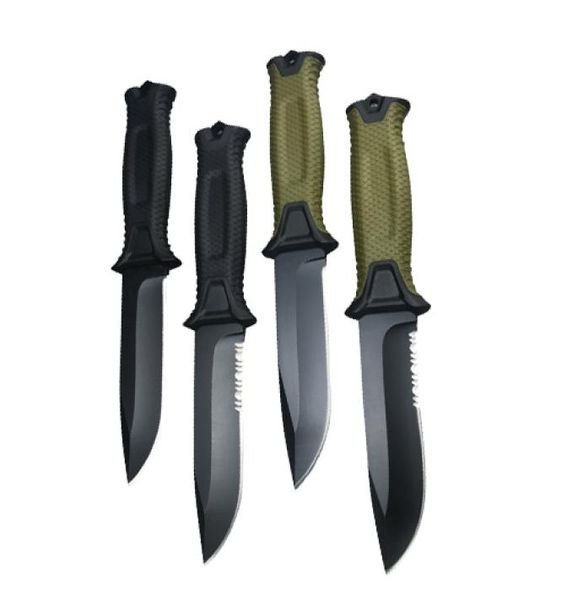 GB G1500 Sopravvivenza Basta dritta a lama fissa 12C27 Black Titanio Drop Point Outdoor Camping Hunting Cavalico Tactical Knives66616987
