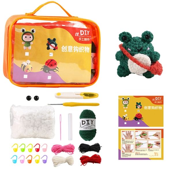 DIY handgefertigte Materialien Pack Wolle Häkeltoktopus Kit für Anfänger süße Puppen