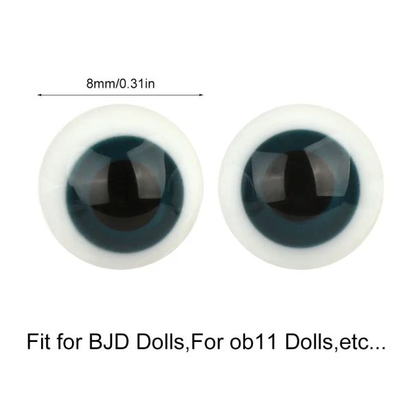 Olhos de vidro de 8 mm para os olhos para 1/6 boneca BJD DIY DIY FAZENDO ORTRESSTRA PRONIMICAS ANES