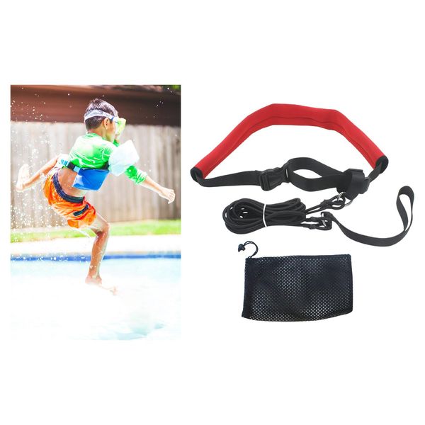 2m Pool Schwimmtraining Leine Schwimmtraining elastischer Gürtel Widerstand Tether Training Sicherheitsseil Set für Erwachsene Kinder