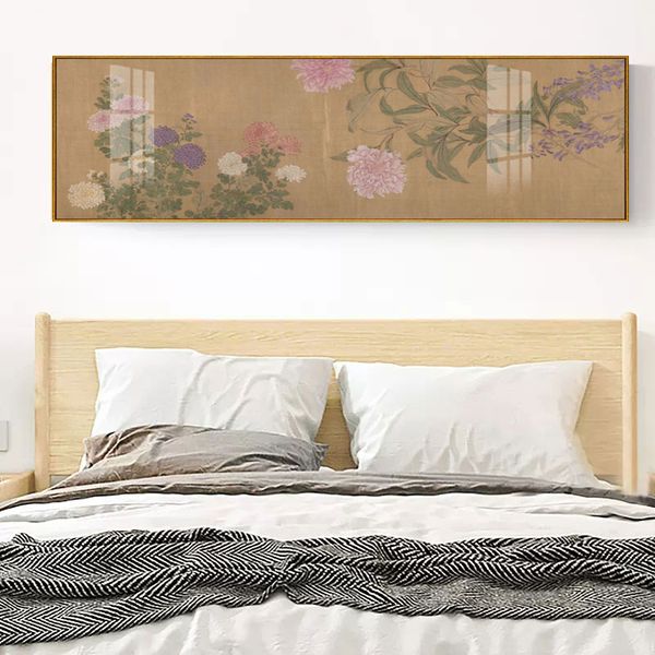 Çin tarzı tuval baskı boyama poster resimleri sanat büyük boyutlu bitki çiçek tearom duvar oturma odası ev dekorasyon09