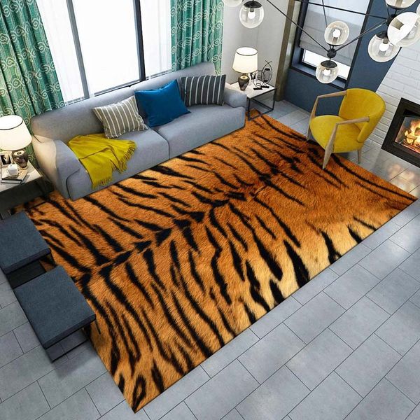 Tappeto con stampa tigre Motivano di pelliccia per animali selvatici per soggiorno decorazioni per la casa pelliccia pelliccia tappeto morbido di lusso perfettamente in camera da letto
