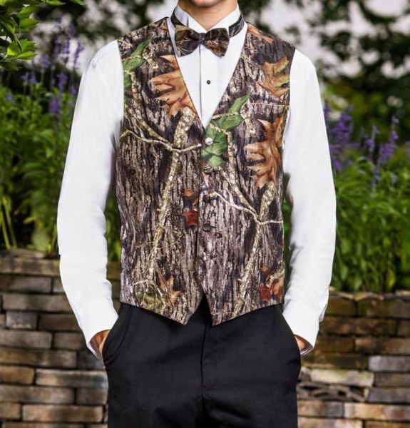 2021 Camo Groom Vests Groomman одежда Slim Fit Mens Stied Prom Wear Wedding Dress Tailor The Lanscoat Country Farmvestbow6585215