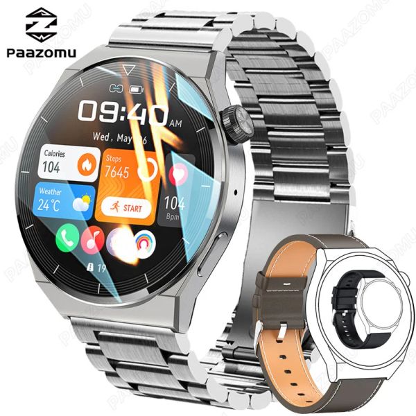 Watches 2023 Huawei için Yeni İzle GT3 Pro Smart Watch Erkekler NFC Su Geçirmez Spor Fitness Tracker Bluetooth ANDROID IOS için Smartwatch