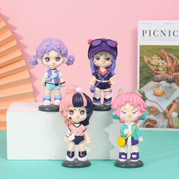 New Spicy Girl Combination Resin Craft Decoração desenho animado Play Handmade Doll Anime Creative Birthday Gift