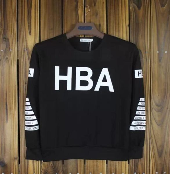 Модный капюшон от воздуха HBA Coolies Springautumn пары круги круги шеи повседневное пуловер черные мужчины хип -хоп толстовок