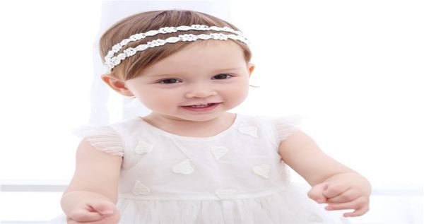 Babas de meninas da cabeça da cabeça coreana Princesa Pearl Rhinestone Lace Tulle Headwear Kids Ribbon Hairbands Acessórios para cabelos KHA3972969360