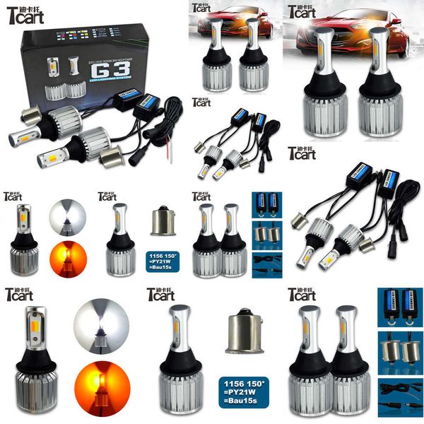 TCART a doppio colore LED LED LED LIGHT PY21W BAU15S 1156 DRL DRL COB DRL SEGNALE PER ACCESSORI AUTO CIVIC HONDA