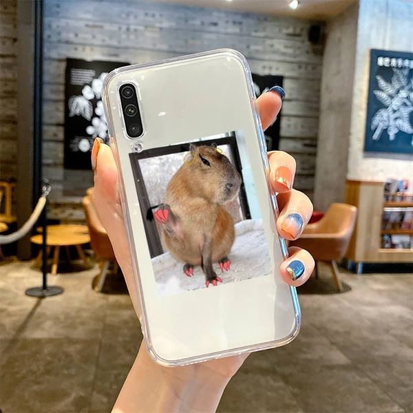 Capybara Funny Animal Phone Case trasparente per Samsung Galaxy A S Note 23 52 22 20 21 51 71 12 50 10 30 E Fe Ultra Plus