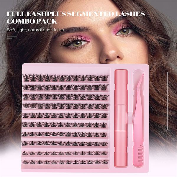 120 Cluster 8mm-16mm Full Lashplus segmentiertes dünnes Band Softsimulation Persistent Curling Lashes Combo Pack Multi-Szenario-Anwendung