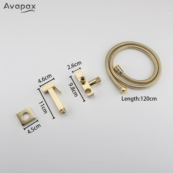 Avapax Brass Bidet Faucet Цирконий золотой портативные биде женские брызги для распылителя набор туалет биде смеситель для душа головка холодная вода крана