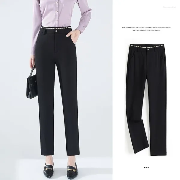 Pantaloni da donna Versione coreana della tuta professionale di affari e per il tempo libero con maniche dritte per la primavera/estate 2024 Long M-6XL