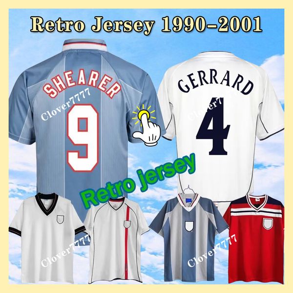 Camisa de futebol retro da Inglaterra Vintage Soccer Jersey Classic Men's Top White Away Red 1990 2002 1982 84 87 90 94 95 96 98 99 01 Shearer Lineker Gerrard Lampard Scholes Scholes Scholes Scholes Scholes Scholes Scholes Scholes Scholes Scholes Scholes Scholes Scholes Scholes