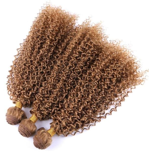 Colore dorato Afro Kinky Curly Synthetic Hair Extension 100 GPC Bundle di capelli ad alta temperatura 2206154163979