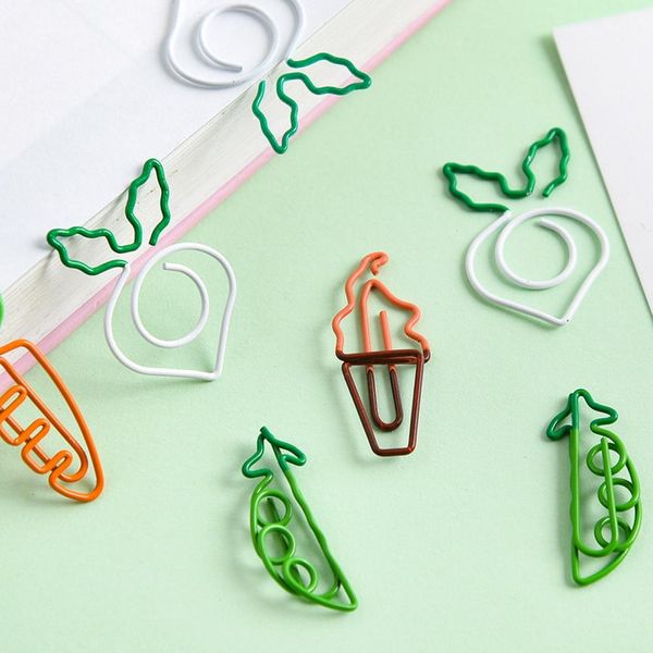 Braçadeiras de papel braçadeiras leves de encadernação mini papelaria de papelaria moda com sorvete de gelo pinos curvos de duas cores