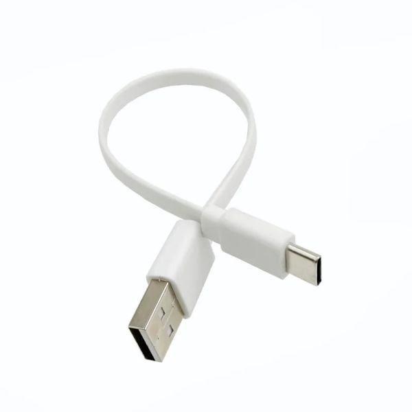 Cavo da 20 cm USB Tipo C Filo di ricarica corto cavo USB per Samsung Xiaomi Huawei Adattatore del cavo piatto Android Black Bianco