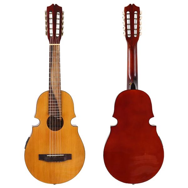 Cabos 10 String Acoustic Electric Guitar 34inch Guitarra natural de alto brilho com EQ para iniciantes