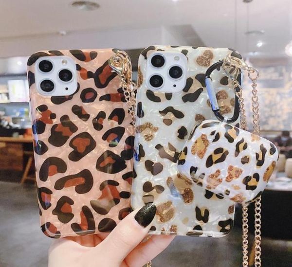 Leopard -Print Soft Phone Case mit AirPods 1 und 2 Deckkette für iPhone 11 Pro Max XR X 8 7 S20 S1061634999316715