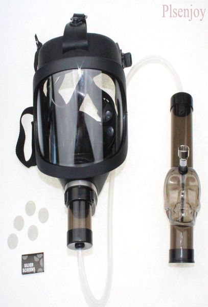 Maschera a gas bong acqua shisha tubo di fumo acrilico sillicone giaccino tubi di tabacco intero7072859