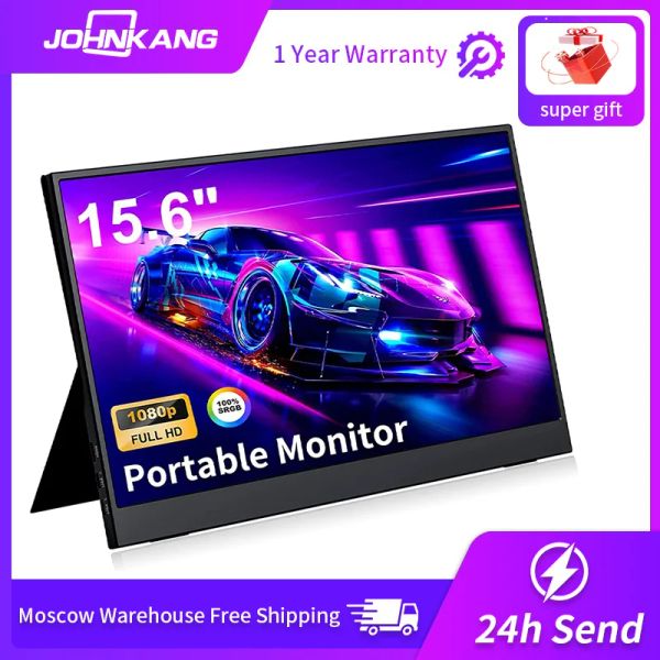 Monitore 15,6 Zoll Portable Monitor 1080p Full HD IPS Zweiter Submonitor für Gaming -Laptop -Computer PS4 Switch Xbox Display mit Klammer