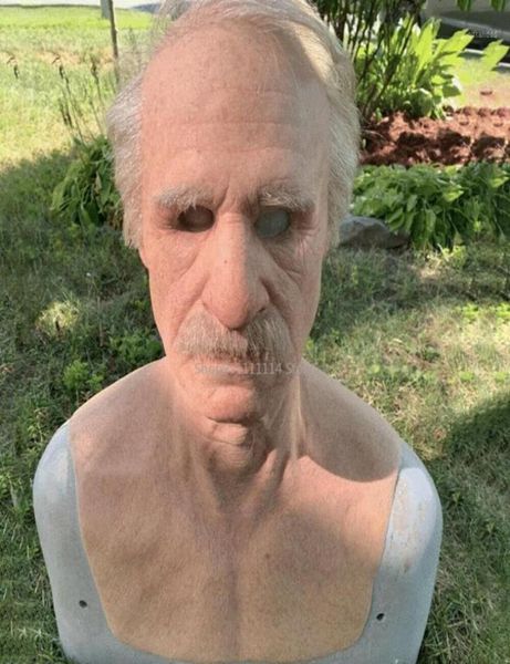 Andere Veranstaltungsparty liefert Halloween Realistic Latex Old Man Mask Verkleidungs Horror Großeltern Menschen Vollkopfmasken mit Haare Prop7053951