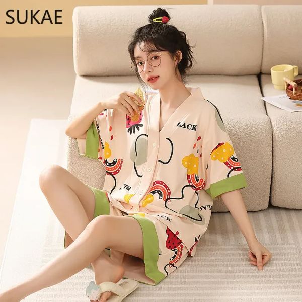 Sukae plus size m-5xl woman abbigliamento giapponese kimono pigiama carino panda cardigan sonno abbiglia