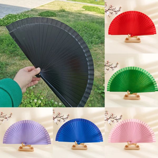 1pc Chinese Vintage Wood Hollow geschnitzte Handlüfter Klappbares Fan Geschenke Home Dekor Tasche Fan Hochzeit Brautparty