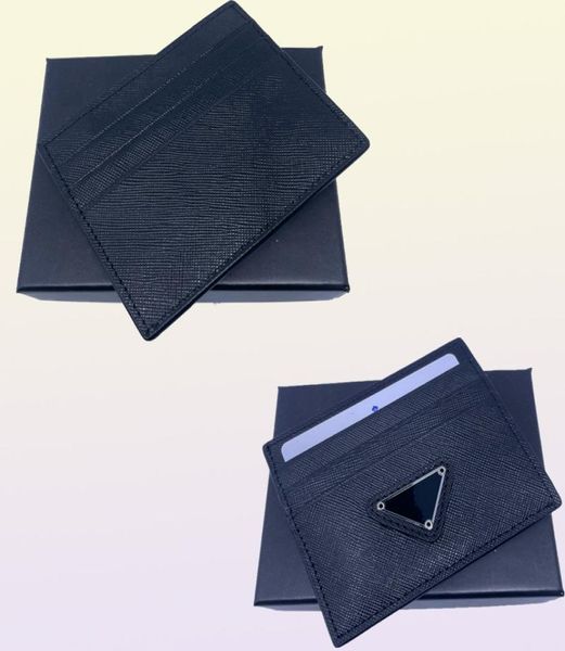 Black Genuine Leather Holder Wallet Classic Business Mens Id Cards Case Coin Burse 2023 Novo Moda Slim Pocket Bag PO9602486