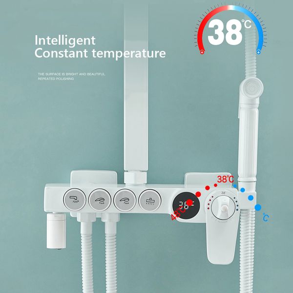 Thermostatische Duschsystem Wasserhahn Qualtiy Messing Heiße Kalt Badezimmer Mixer Wasserhähnen Tippen Sie auf Luxus -LED -Display digital