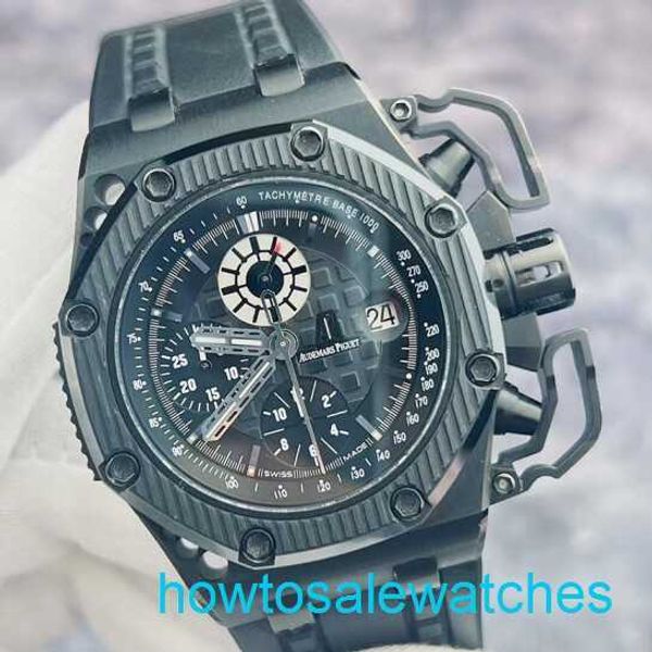 Macho AP Wrist Watch Royal Oak Offshore Series 26165 Limited Edition Black Ceramic Titanium Material Raro e bom item