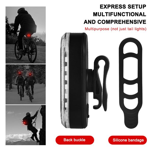 Colorato Cottoling Bernellame di biciclette Night Red Light Night Light USB LED ricaricabile Avvertenza Light Mountain Bike Night Equipment Attrezzatura