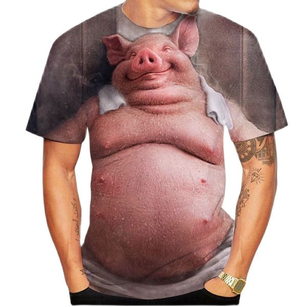 2023 T-shirt estivo popolare novità per la stampa di maialtà animale 3d camicia da giro per maiale sopra traspirante camicia da uomo morbida