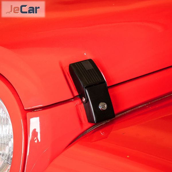 Jecar Car Engine Lock Hood Latch Fang mit Schlüsselschloss für Jeep Wrangler JL JK TJ American Flag